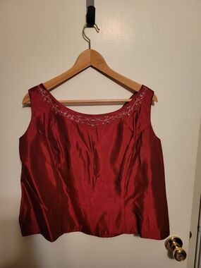 Michaelangelo Red Satin Top and Skirt Set